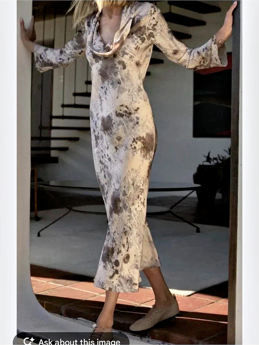 Zara Marble Print Midi Dress Like New